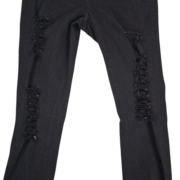 Frame Jeans Womens Size 28 Black Le Skinny de Jeanne Stretch Distressed Casual - Picture 9 of 16